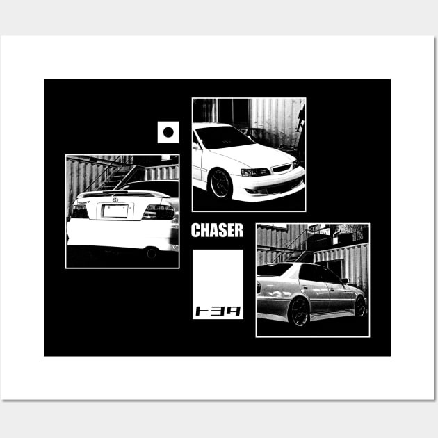 TOYOTA CHASER JZX100 Black 'N White Archive (Black Version) Wall Art by Cero